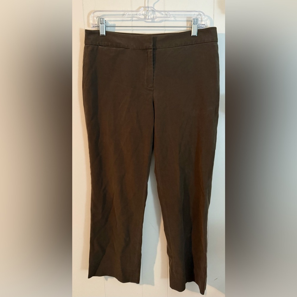 Eileen Fisher Dark Brown/Green Casual Work Trousers, Size S